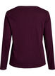 Organic cotton pyjama top with eyelet embroidery, Dark Bordeaux, Packshot image number 1