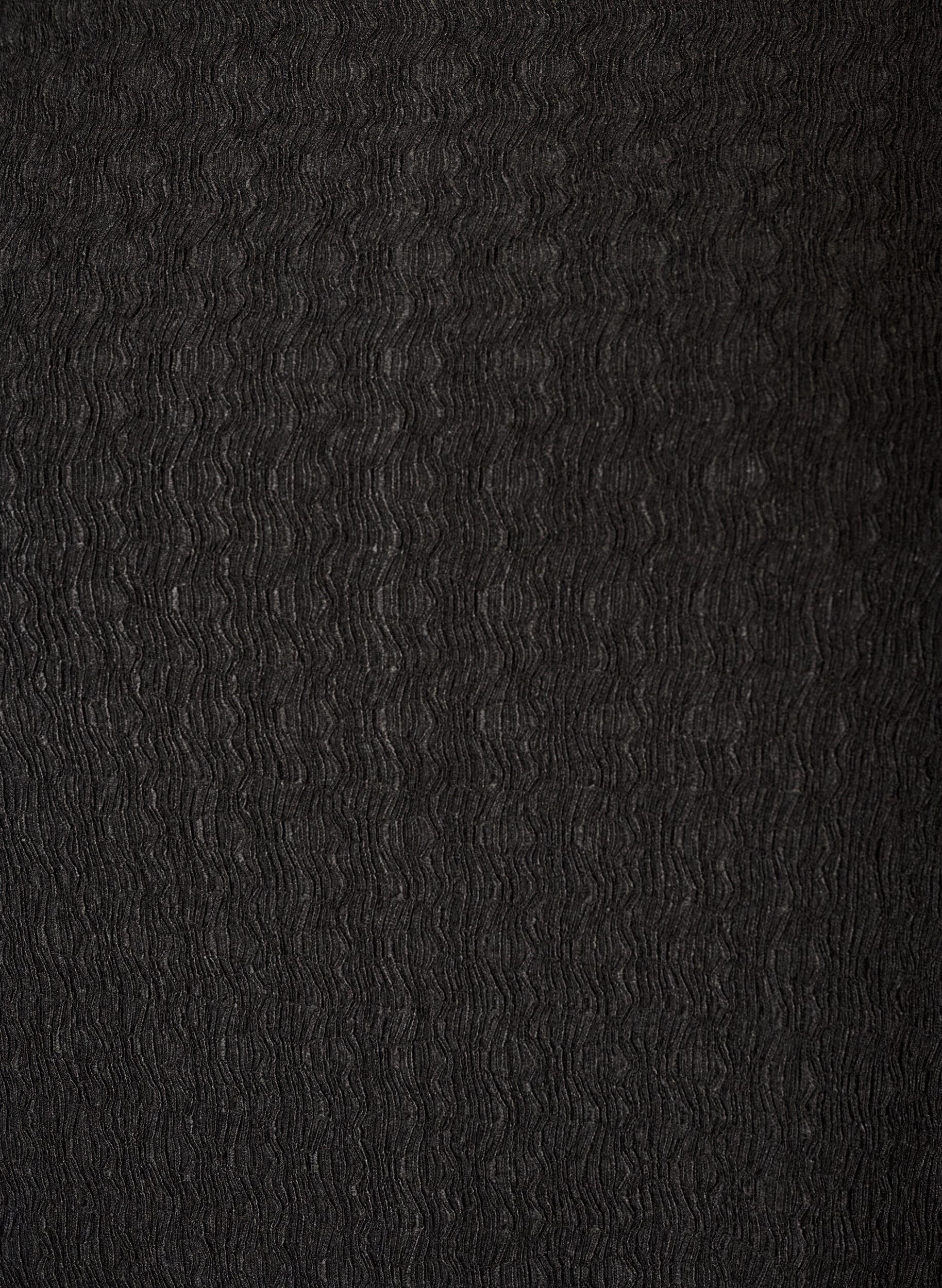 ZizzifashionMidi dress with a wavy texture and long sleeves, Black, Packshot image number 2