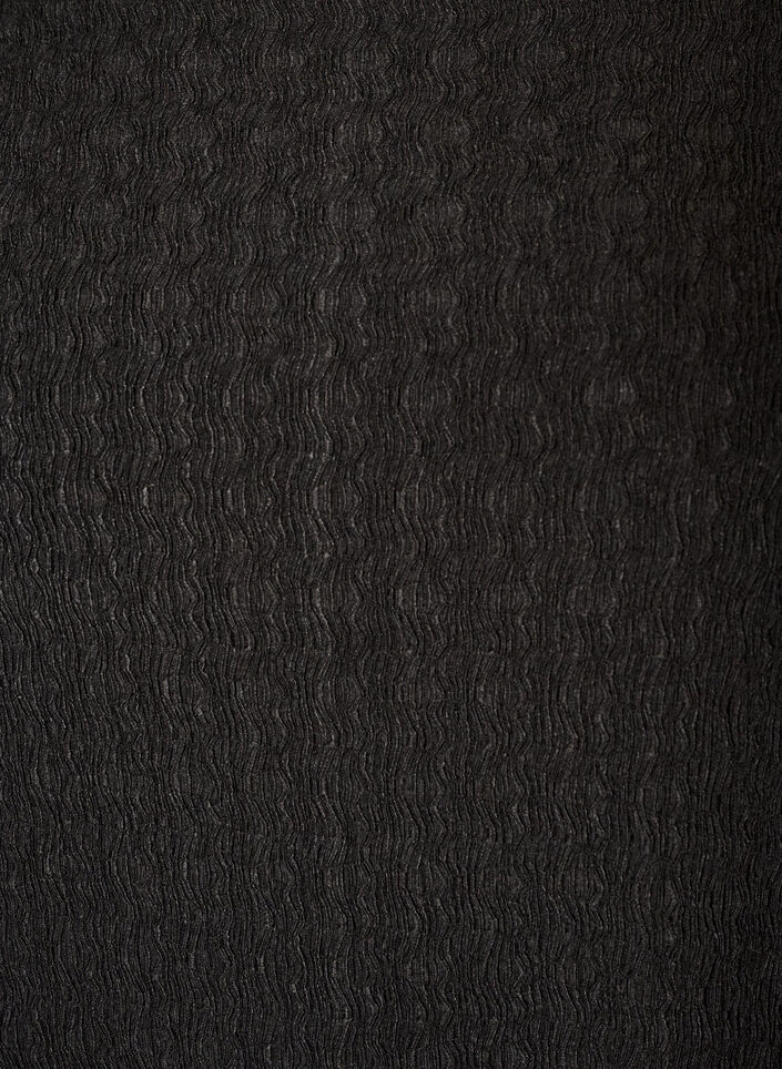 Midi dress with a wavy texture and long sleeves, Black, Packshot image number 2