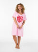 Short-sleeved nightgown in organic cotton, Pink, Model image number 1