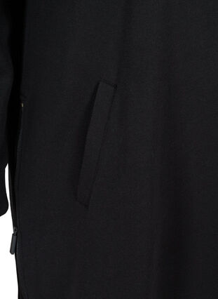 Sweat dress with pockets and slits, Black, Packshot image number 3