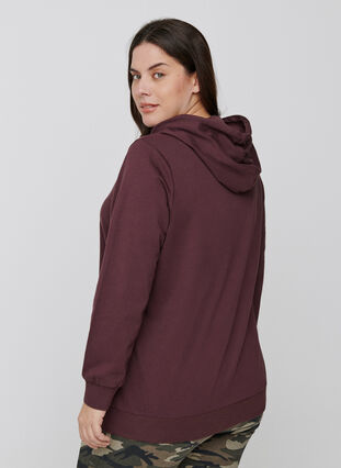 Hooded cotton sweatshirt, Fudge, Model image number 1