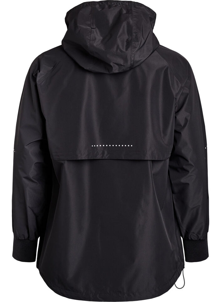 Rain jacket with reflective details, Black, Packshot image number 1