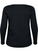 Long-sleeved t-shirt with asymmetrical cut, Black, Packshot image number 1