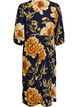 Midi dress with floral print and 3/4 sleeves, Blue, Packshot image number 1