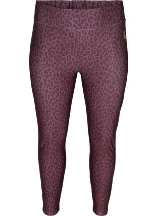 Cropped gym legging with leopard print, Deca Leo, Packshot image number 0