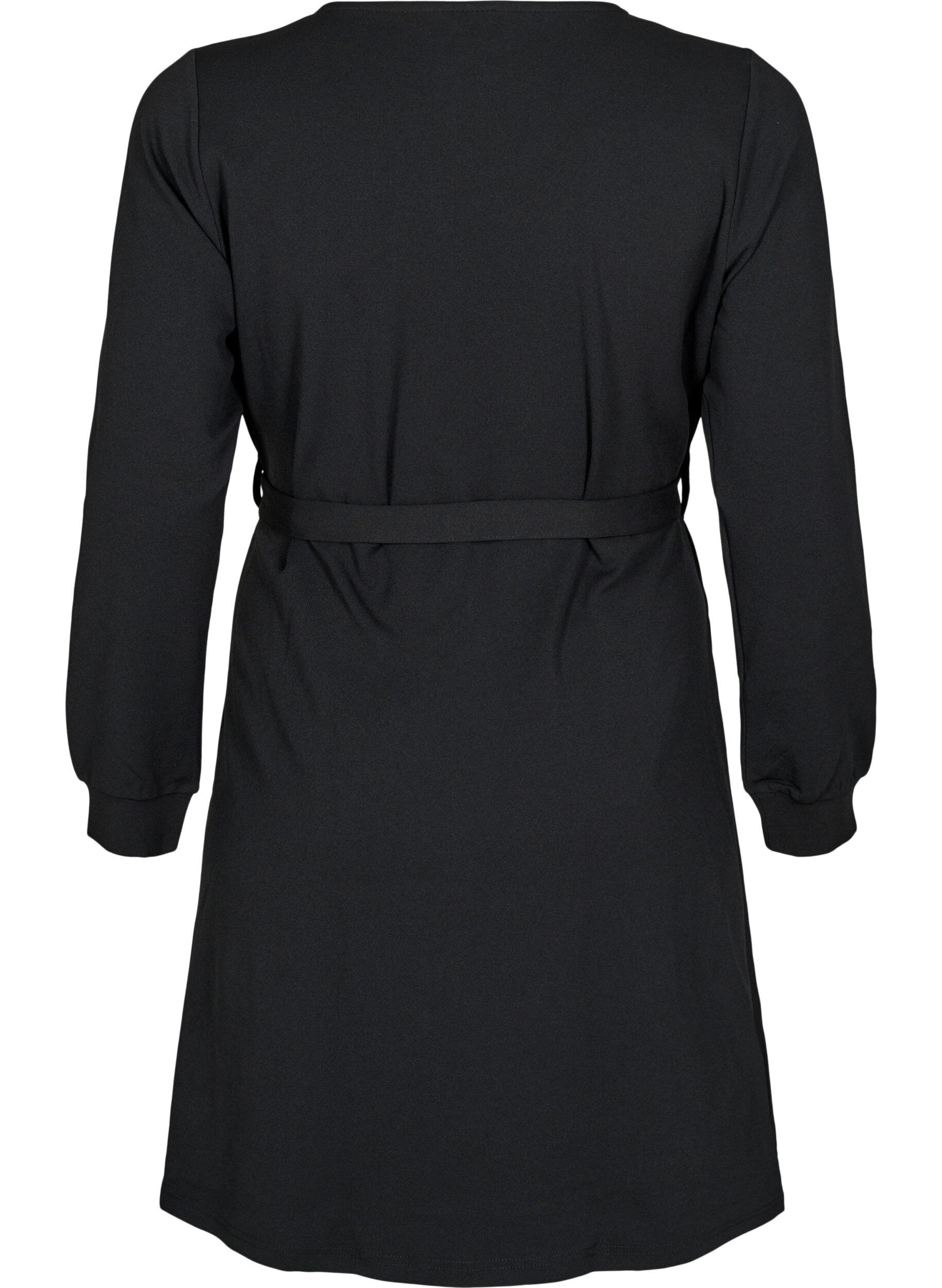 Zizzifashion Wrap dress with ties, Black, Packshot image number 1