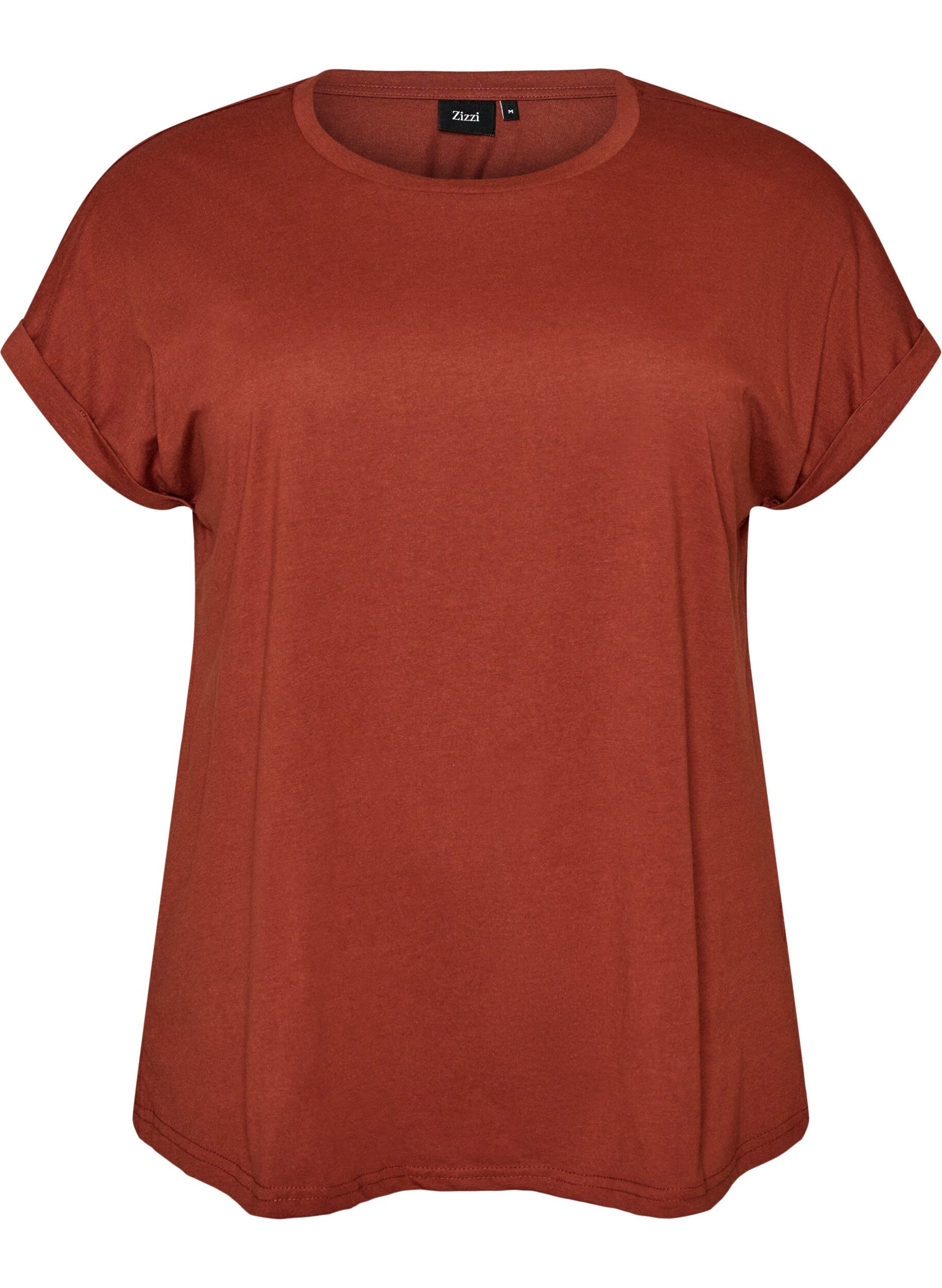 Short-sleeved cotton blend T-shirt