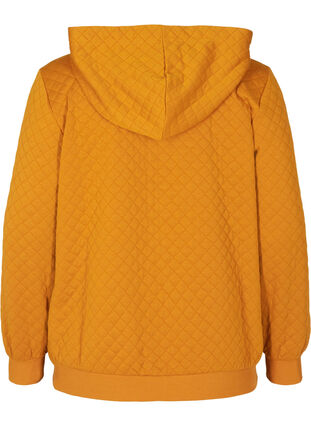 Sweater cardigan with a hood a zip, Buckthorn Brown, Packshot image number 1