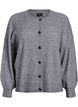 Rib knit cardigan with buttons, Grey, Packshot image number 0