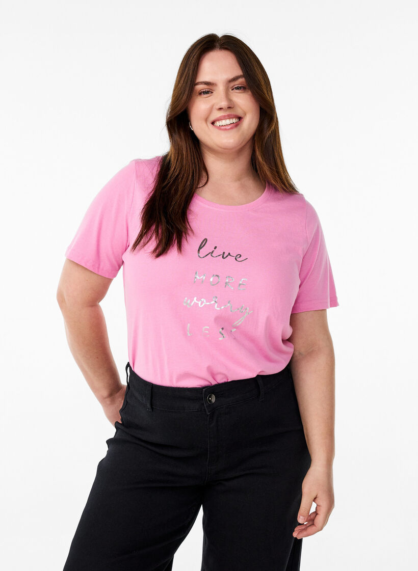 FLASH - T-shirt with motif, Pink, Model image number 0