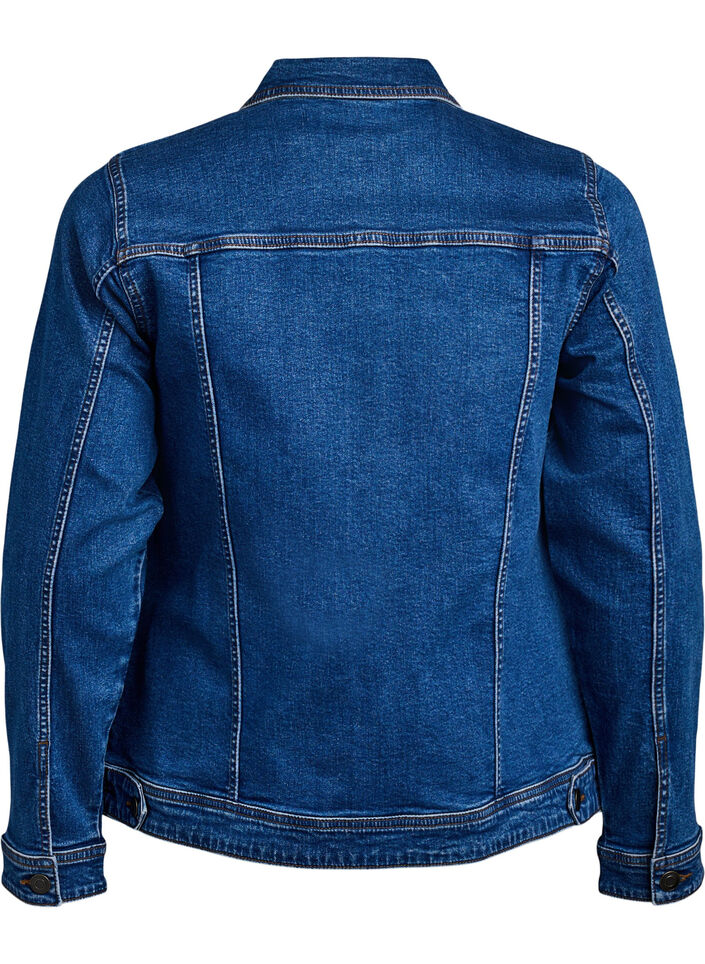 Denim jacket with a classic cut, Blue, Packshot image number 1