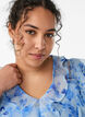 Floral chiffon dress with ruffles and long sleeves, Blue, Model image number 2