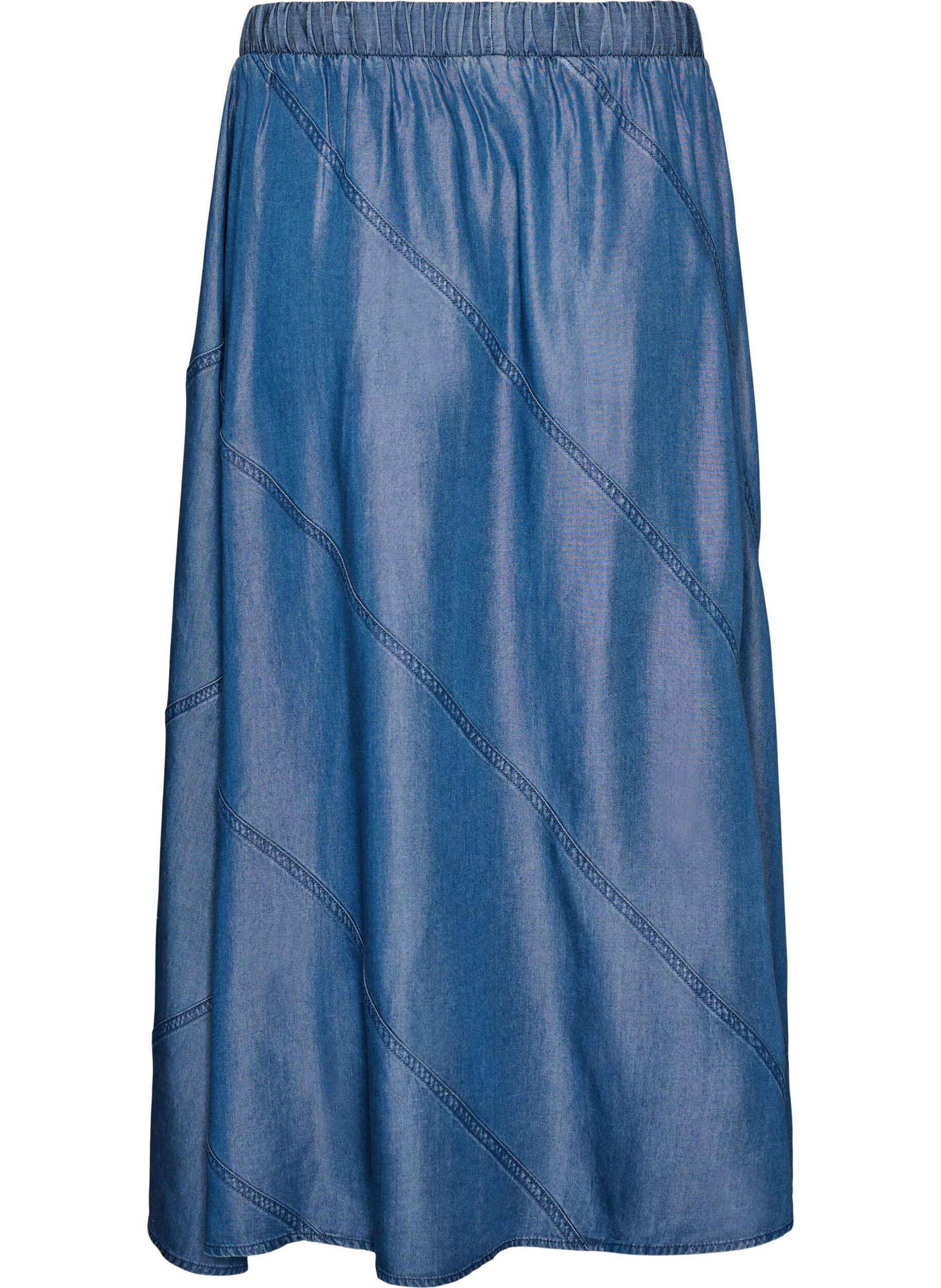 Zizzifashion Denim-look maxi skirt in TENCEL&trade; Lyocell, Blue, Packshot image number 1