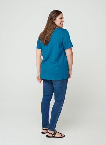 Short-sleeved t-shirt with print, Blue Coral, Model image number 1