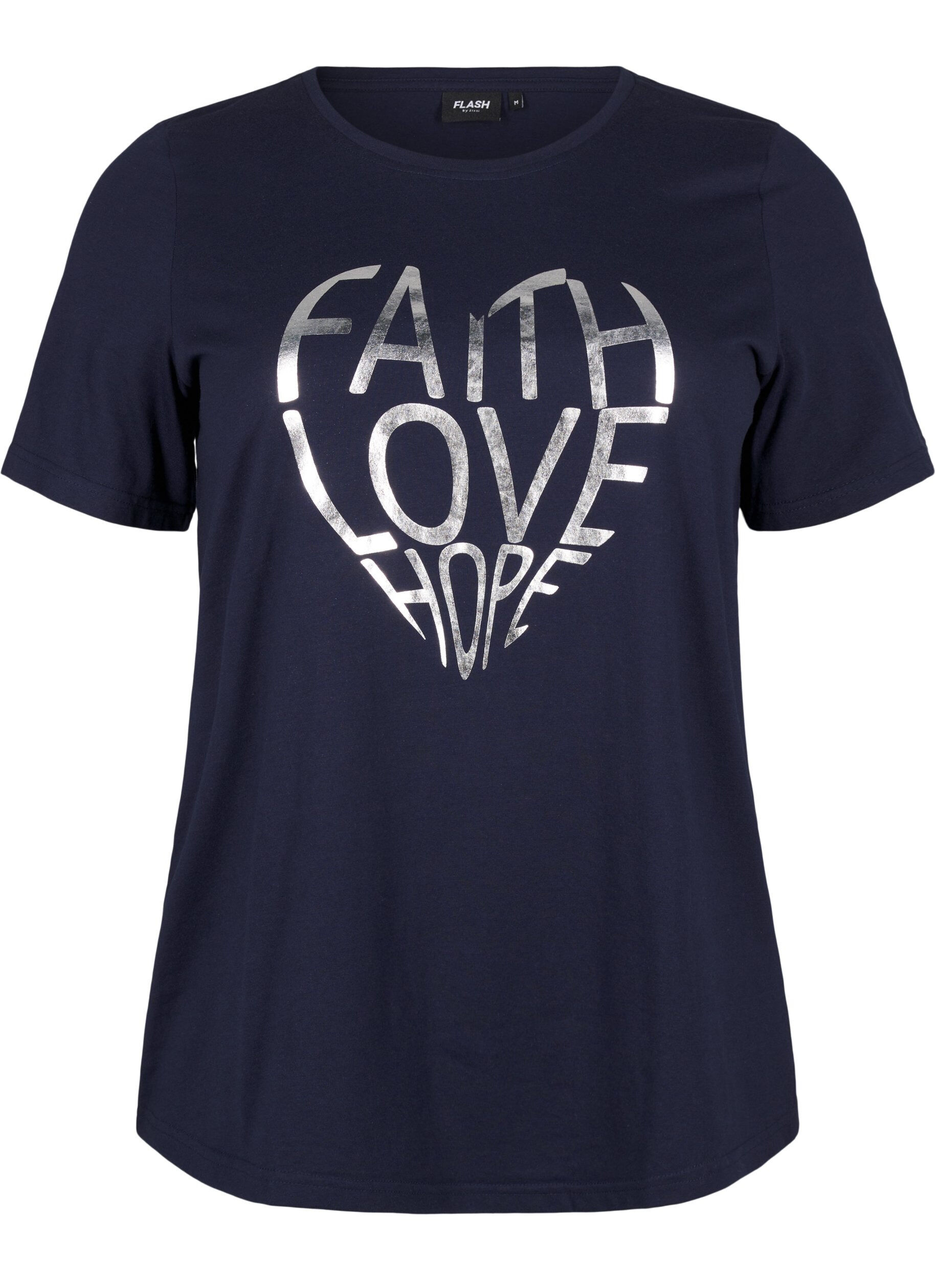 Zizzifashion FLASH - T-shirt with motif, Navy B. Silver Faith, Packshot image number 0