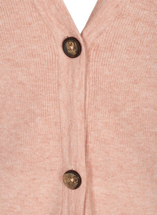 Short knitted cardigan with buttons, Rose Smoke Mel, Packshot image number 2