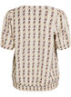 Printed blouse with a smocked hem, Egret AOP, Packshot image number 1