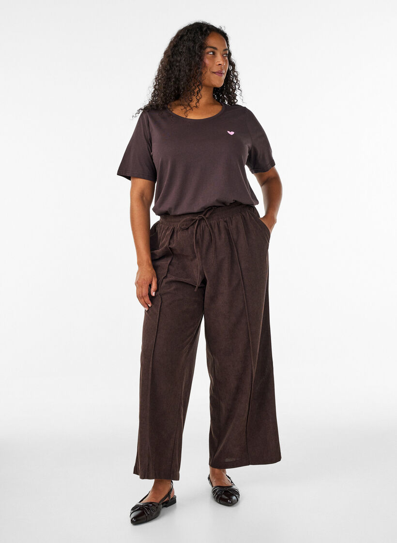 T-shirt with motif, Brown, Model image number 1