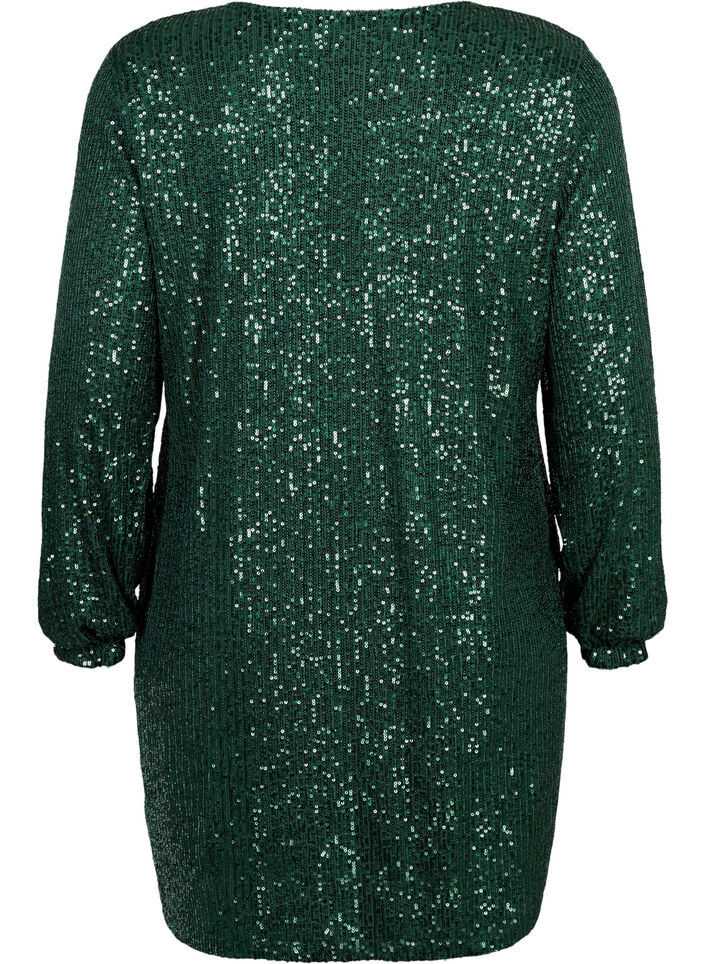 Short sequin dress with long sleeves, Scarab, Packshot image number 1