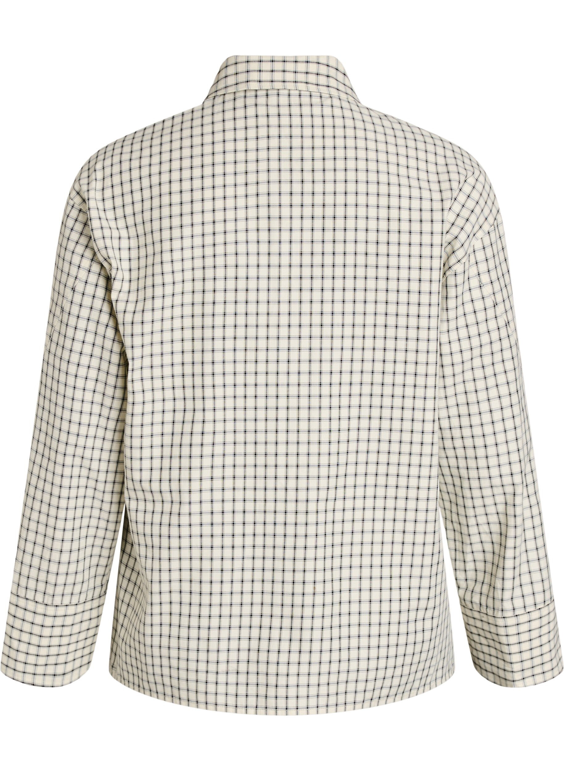 ZizzifashionChecked shirt with a chest pocket, White, Packshot image number 1