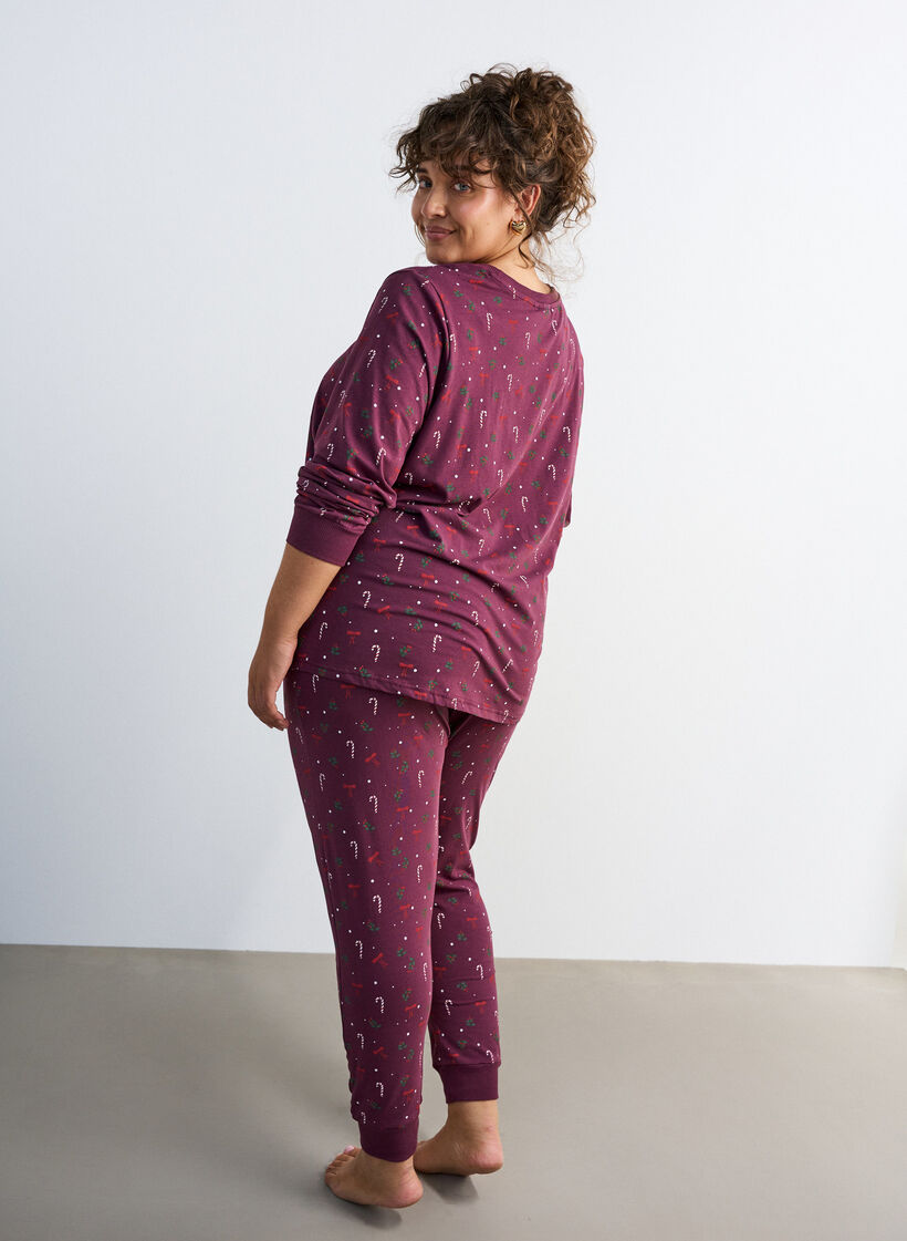 Printed pyjama bottoms, Dark Bordeaux, Model image number 1