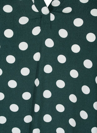 Long-sleeved viscose blouse with V-neck, Scarab w. White Dots, Packshot image number 2
