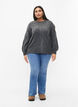 Knitted pullover with hole pattern, Dark Grey Melange, Model image number 2