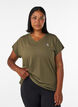 Short sleeve sport t-shirt with v-neck, Green, Model image number 0