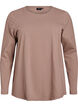 Basic jersey blouse with long sleeves, Brown, Packshot image number 0