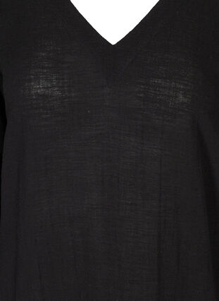 Long-sleeved cotton maxi dress, Black, Packshot image number 2
