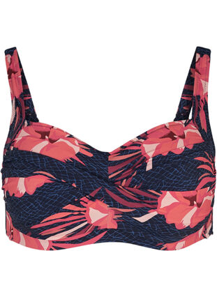 Printed bikini top, Night Sky Flower, Packshot image number 0