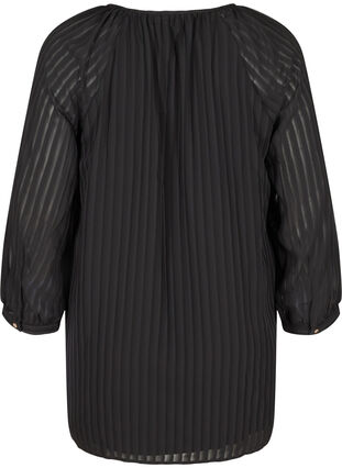 Tunic with round neck and 7/8 sleeves, Black, Packshot image number 1