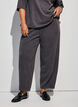 Jersey trousers with a barrel fit and high waist, Dark Grey, Model image number 2