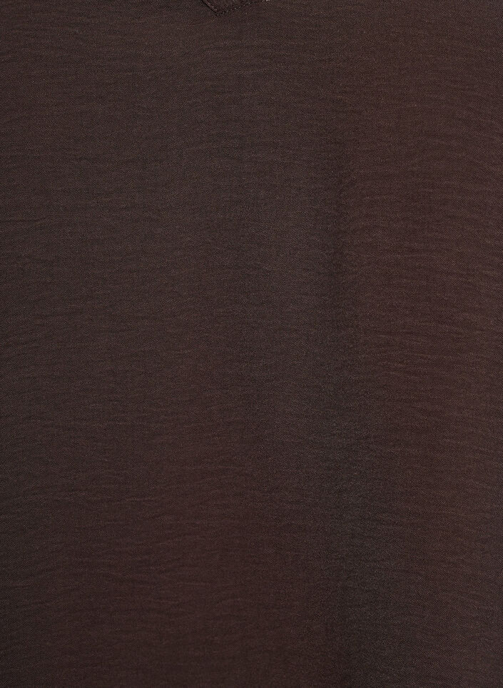 Blouse with smock cuffs and V-neck, Brown, Packshot image number 2