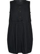 Sleeveless cotton muslin dress with tie string, Black, Packshot image number 0