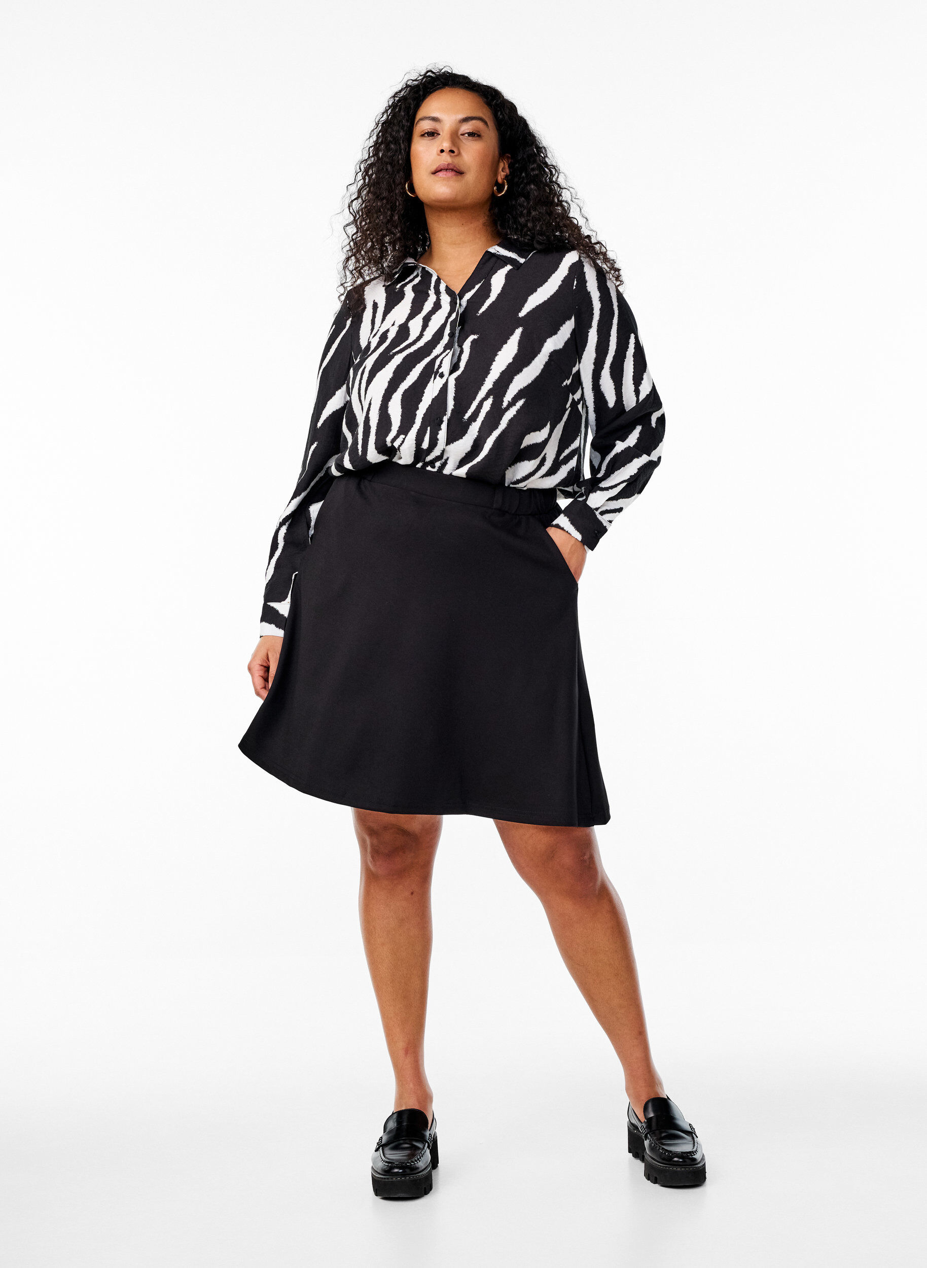 Zizzifashion Zebra print shirt, Black, Model image number 1