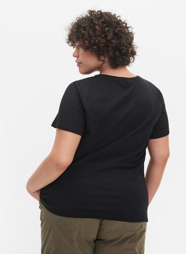 2-pack Short-sleeved T-shirt in Cotton, Black, Model image number 1