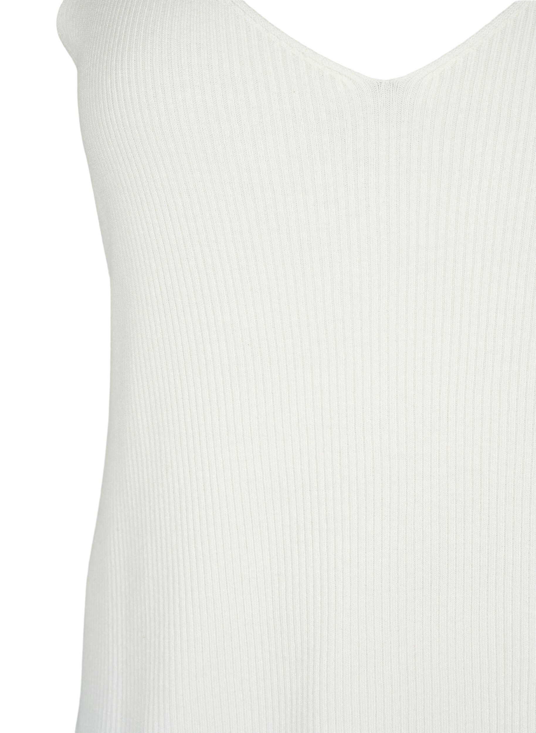 Zizzifashion Knitted top with v-neckline, Cloud Dancer, Packshot image number 2