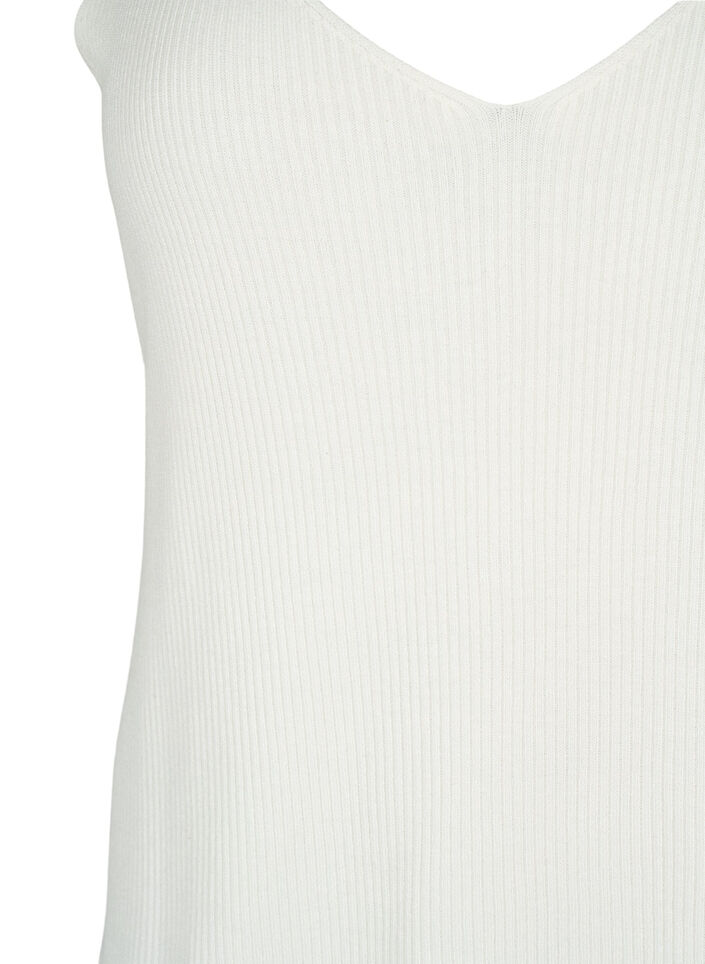 Knitted top with v-neckline, Cloud Dancer, Packshot image number 2