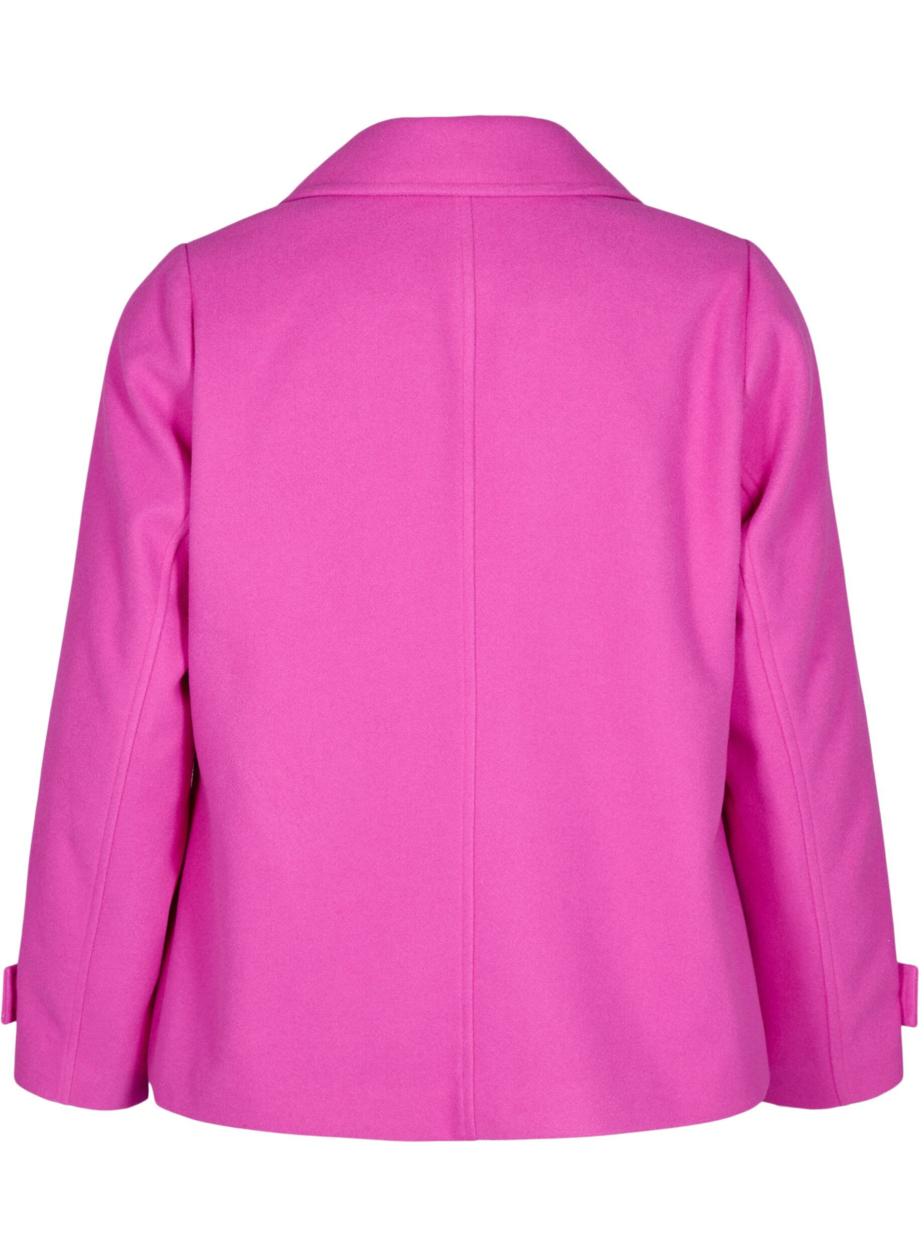 Zizzifashion Short wool-look coat with pockets, Purple Orchid, Packshot image number 1