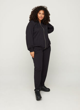 Loose  sweatpants made from 100% cotton, Black, Model image number 1