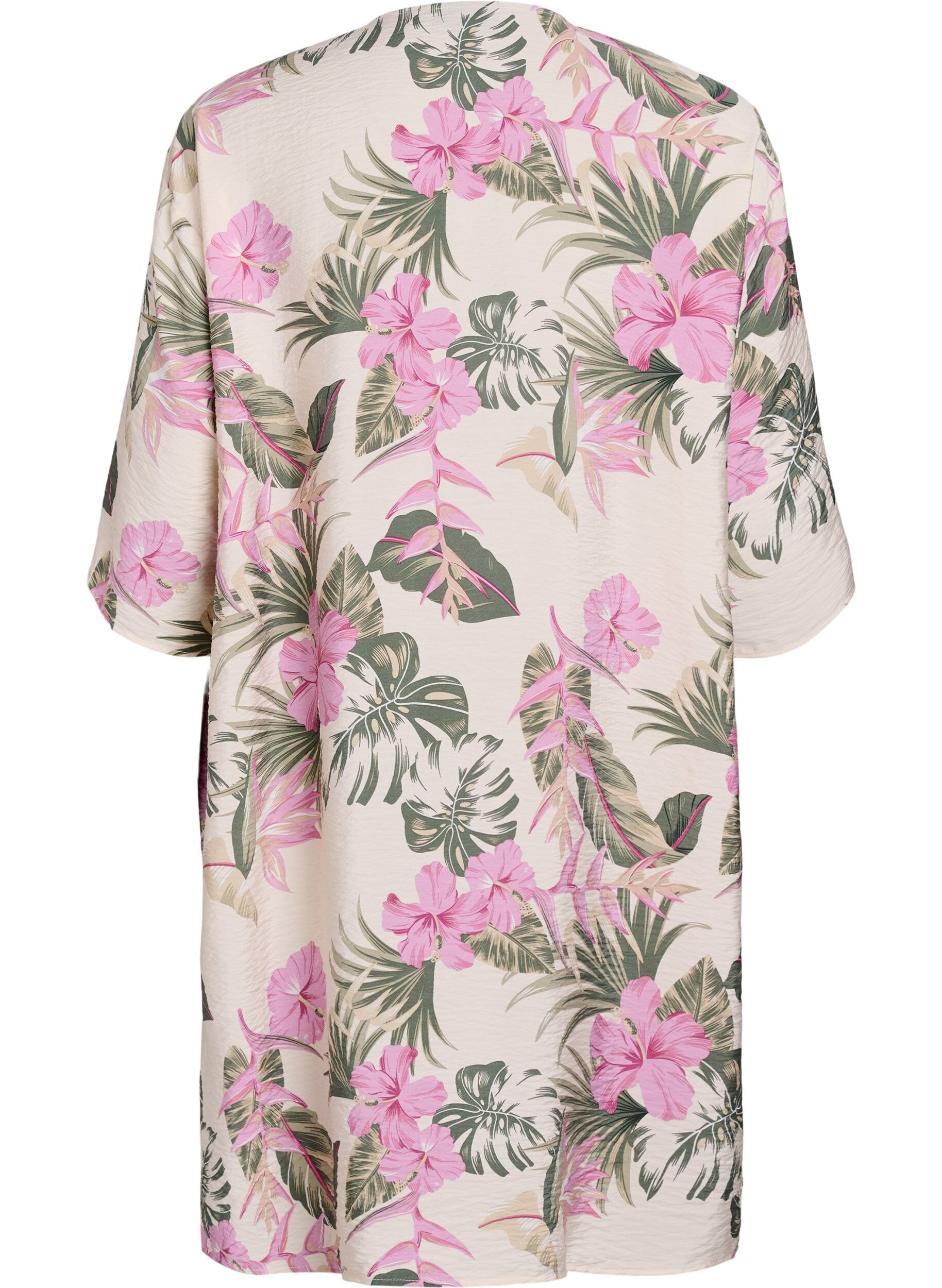 Zizzifashion Viscose kimono with 3/4 sleeves, Vanilla, Packshot image number 1