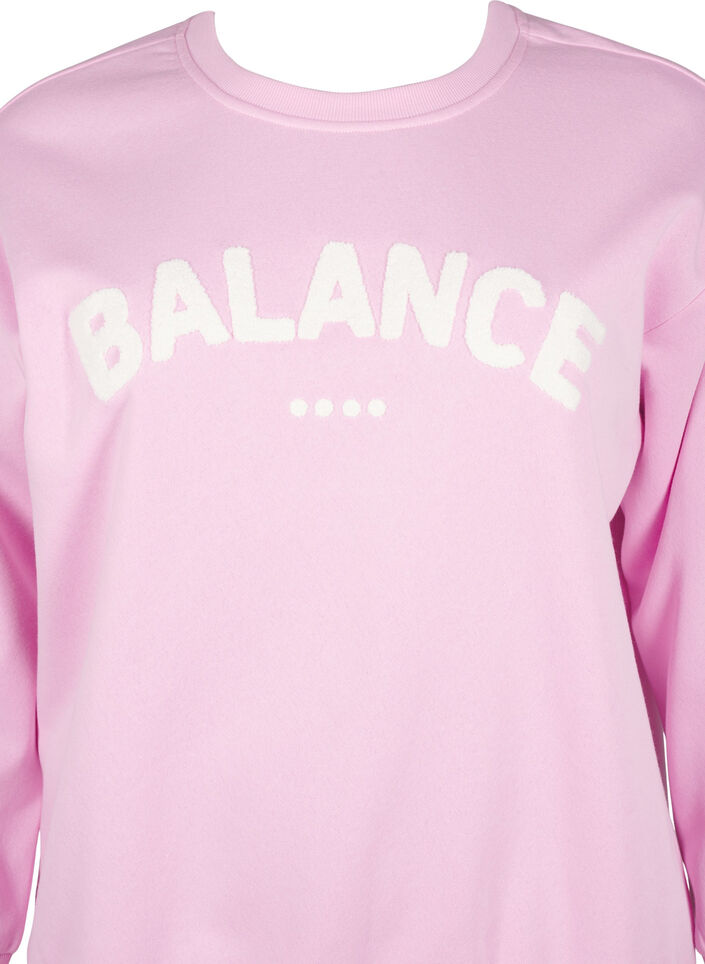 Sweatshirt with terry text, Pink, Packshot image number 2