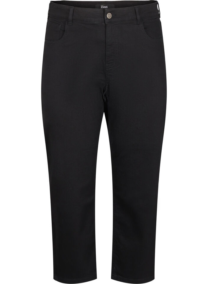 Cropped Vera jeans with a straight fit, Black, Packshot image number 0