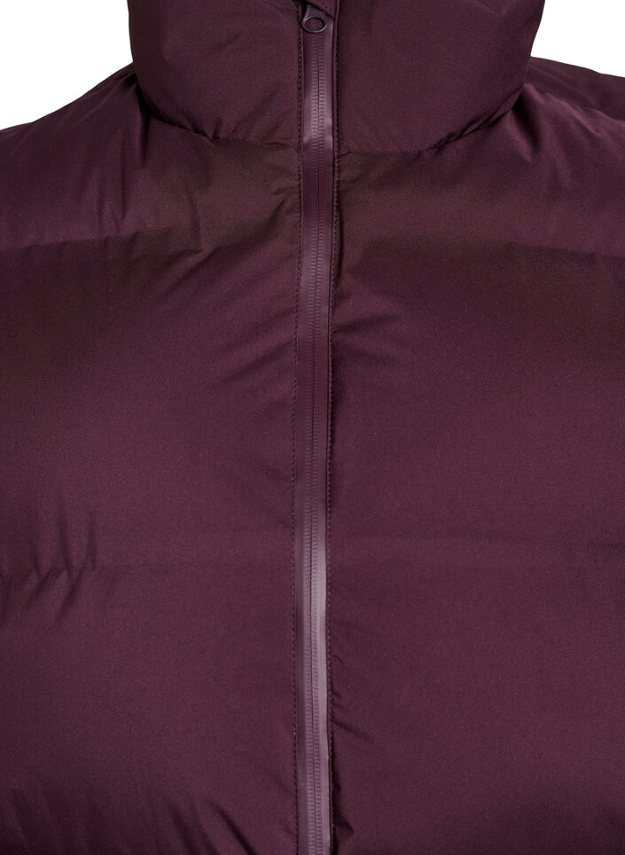 Short puff vest with high collar, Dark Bordeaux, Packshot image number 2