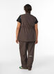 Sporty trousers with a high waist and straight legs, Brown, Model image number 1