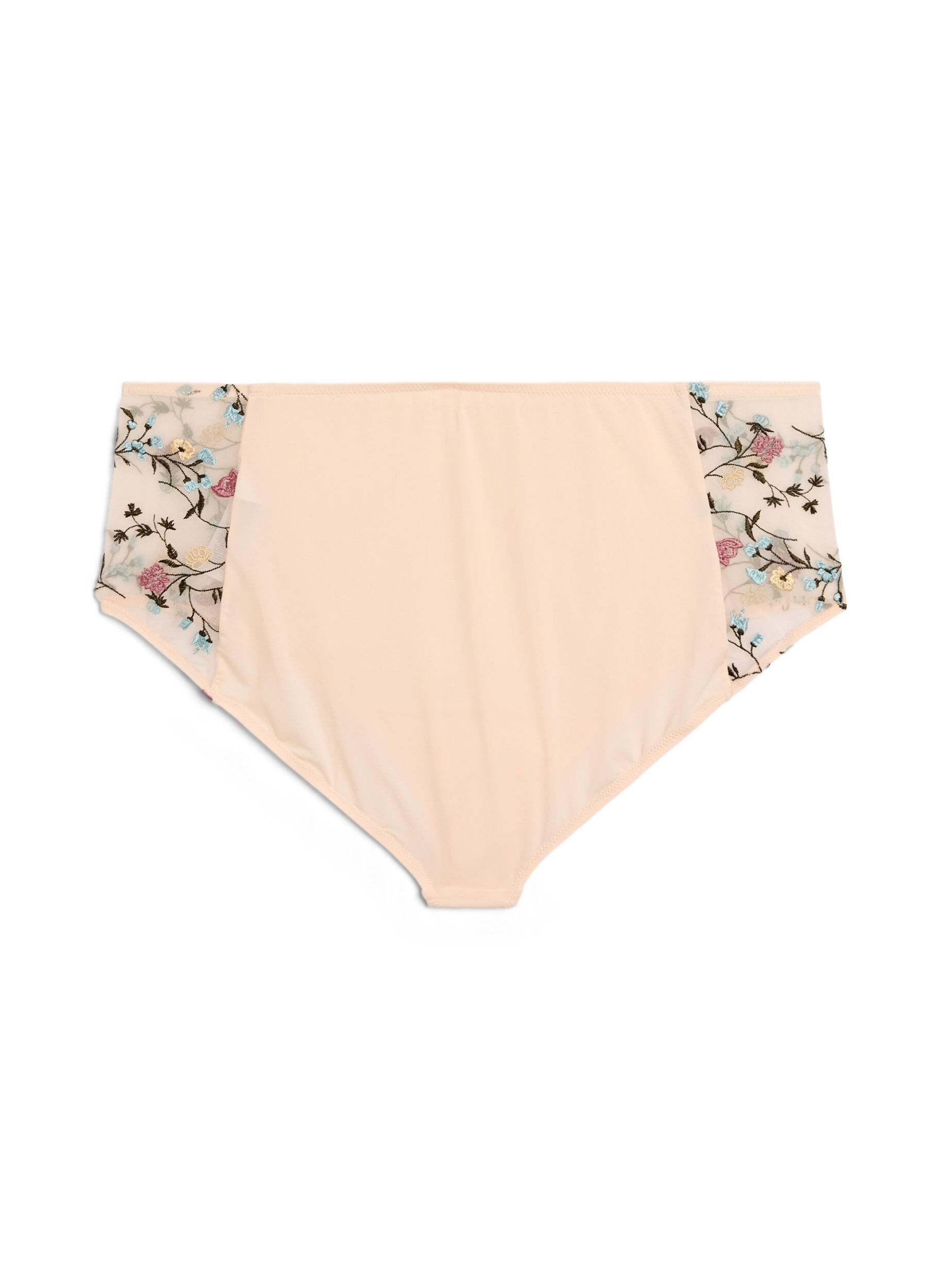 Zizzifashion Microfibre panties with embroidered floral details, Rose, Packshot image number 1