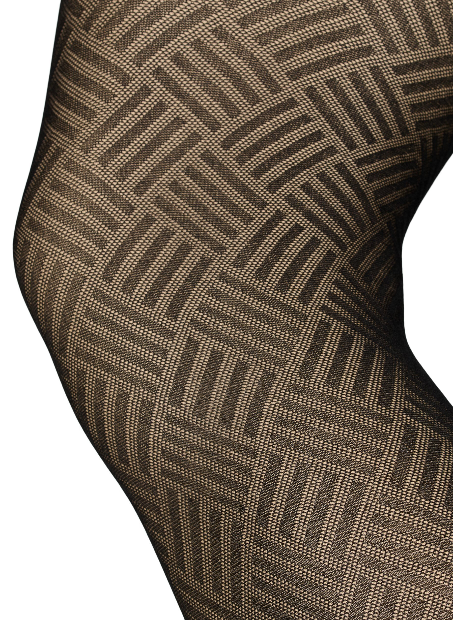 Zizzifashion Patterned tights in 50 denier, Black, Packshot image number 2