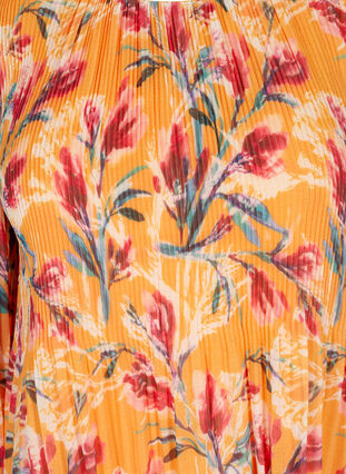 Floral pleated blouse, Cadmium Yellow AOP, Packshot image number 2